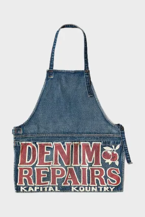 13oz Denim Damaged AD Apron (DENIM REPAIRS) - Red