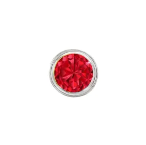 14k Skinny Silver July Charm (white)