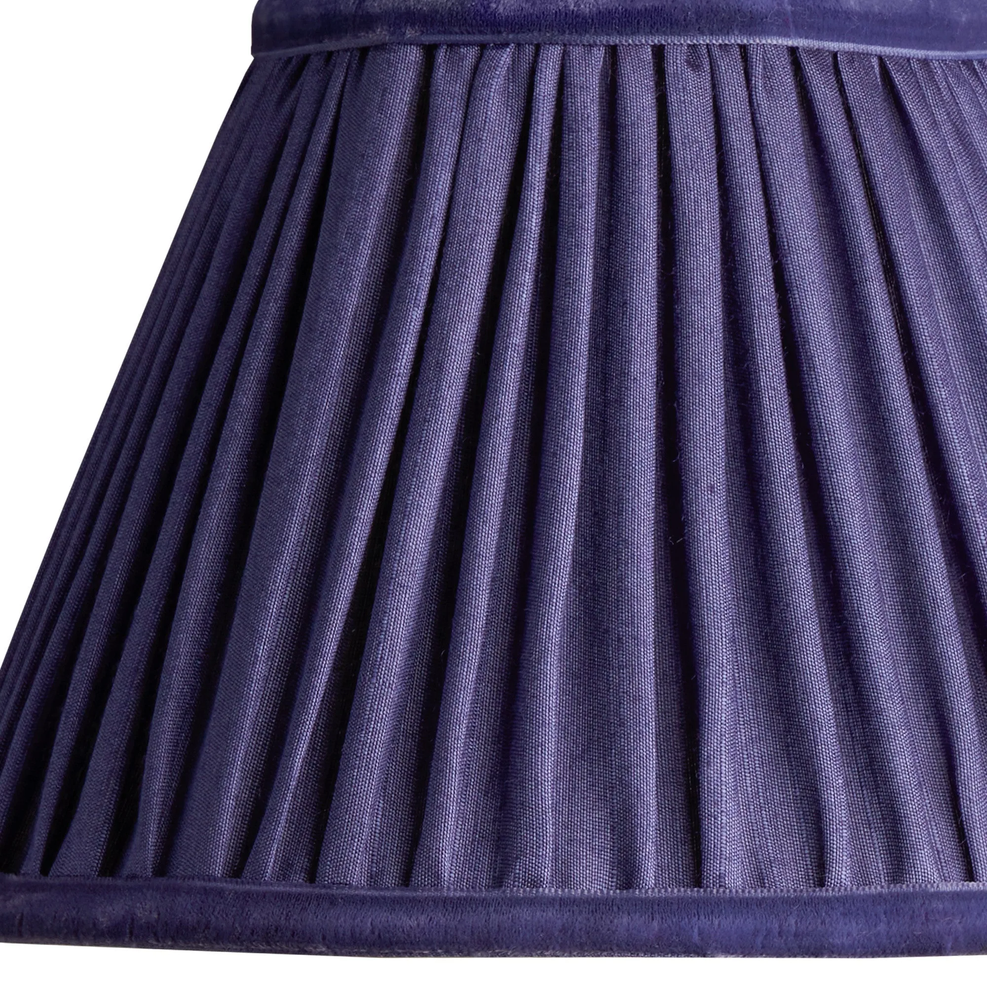 20cm empire shade in cobalt silk with velvet tape