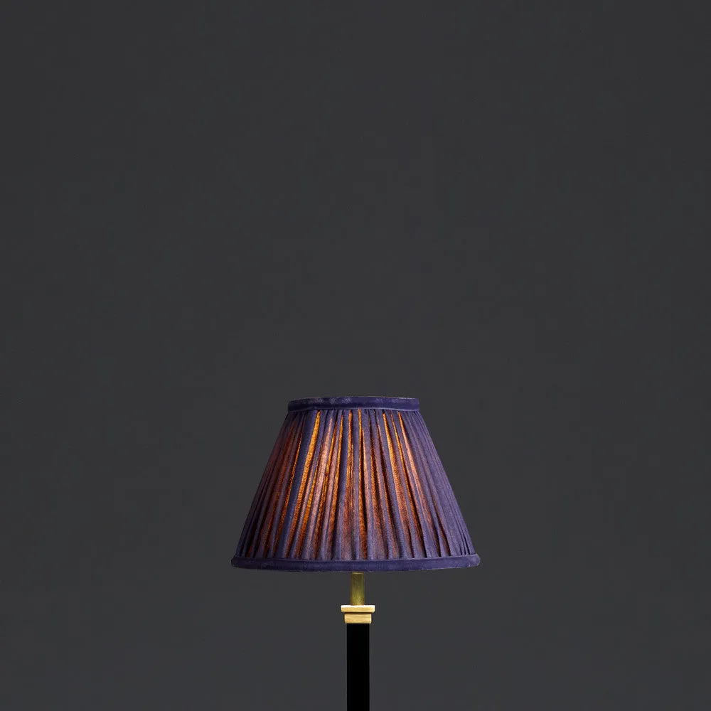 20cm empire shade in cobalt silk with velvet tape