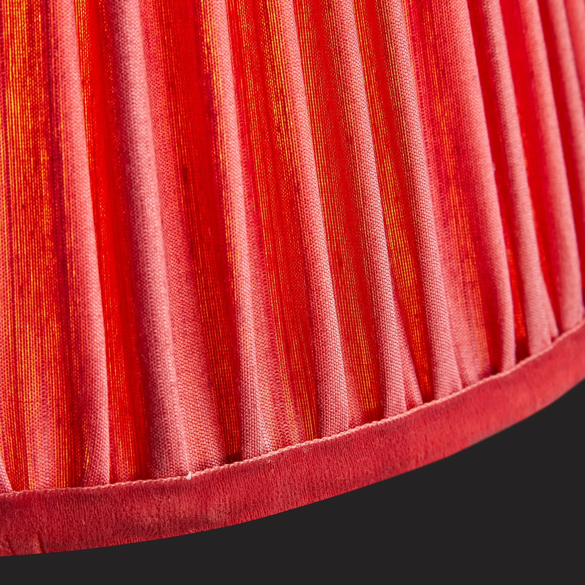 20cm empire shade in currant silk with velvet tape