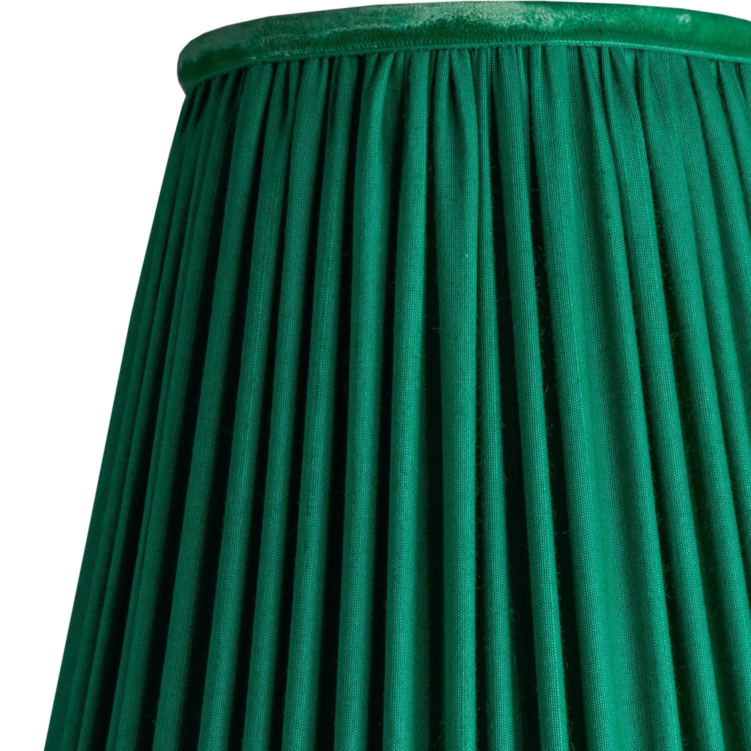 20cm wizard hat shade in emerald silk with velvet tape