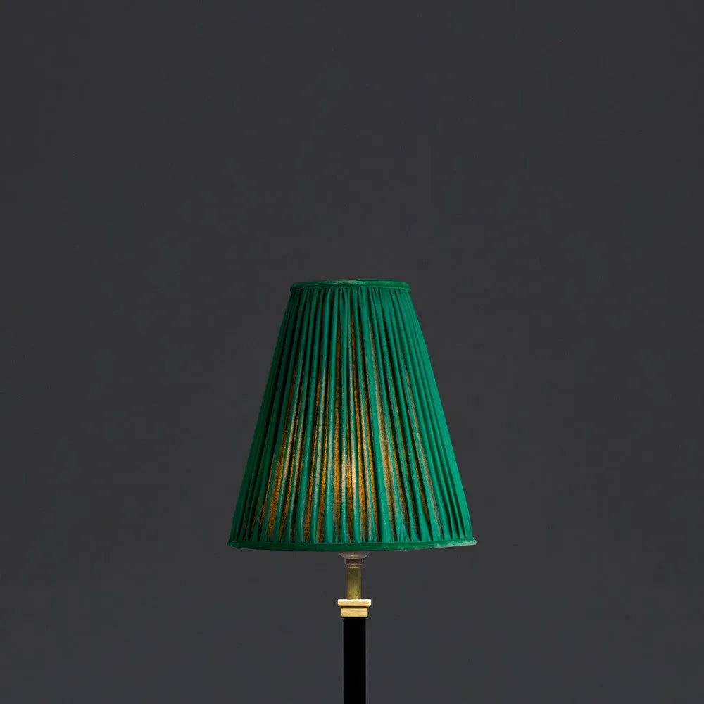 20cm wizard hat shade in emerald silk with velvet tape