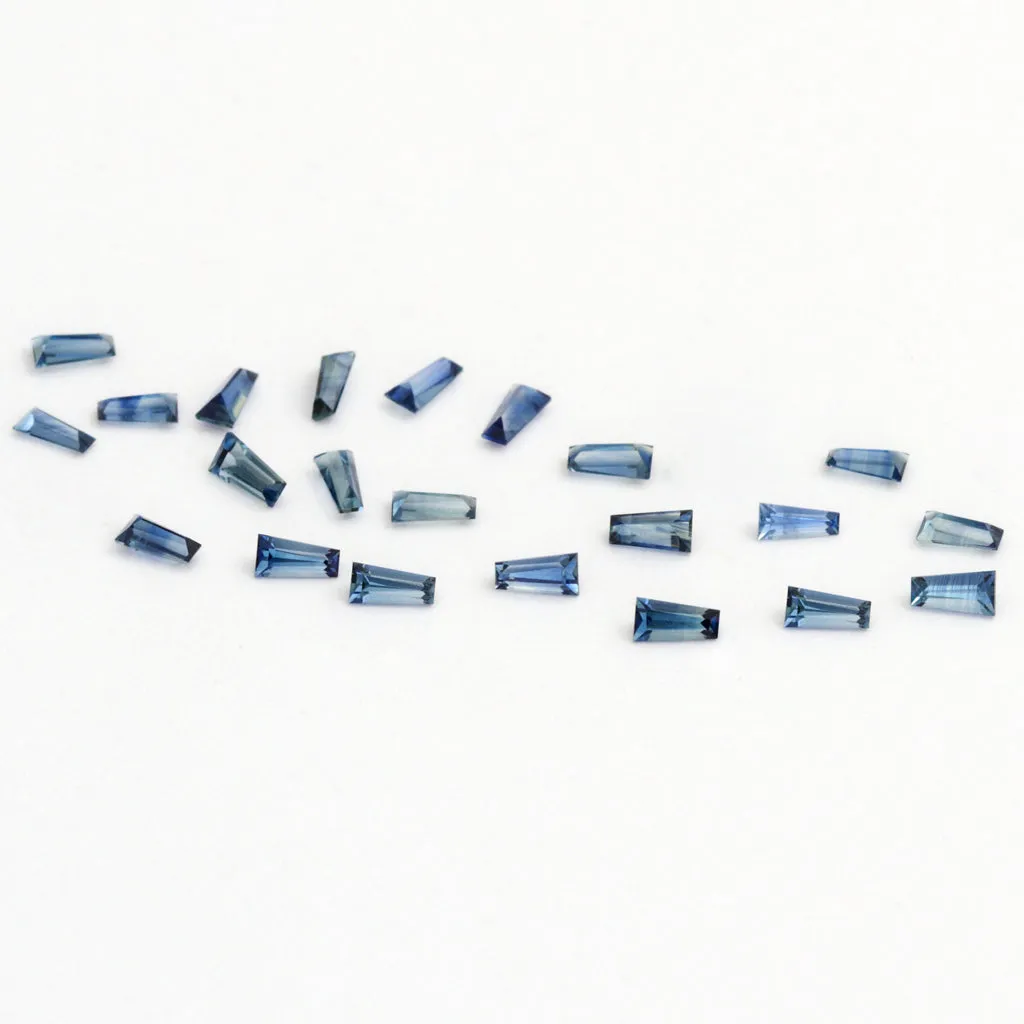 3x1.5x1mm AAA Denim Australian Sapphire Tapered Baguettes