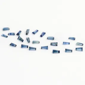 3x1.5x1mm AAA Denim Australian Sapphire Tapered Baguettes