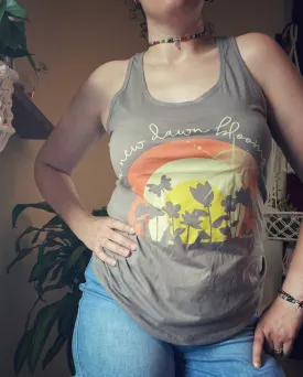 A New Dawn Blooms - Warm grey racerback tank