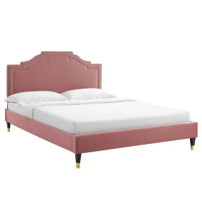 Adelaide Performance Velvet Full Platform Bed By Modway - MOD-6857 - Dusty Rose