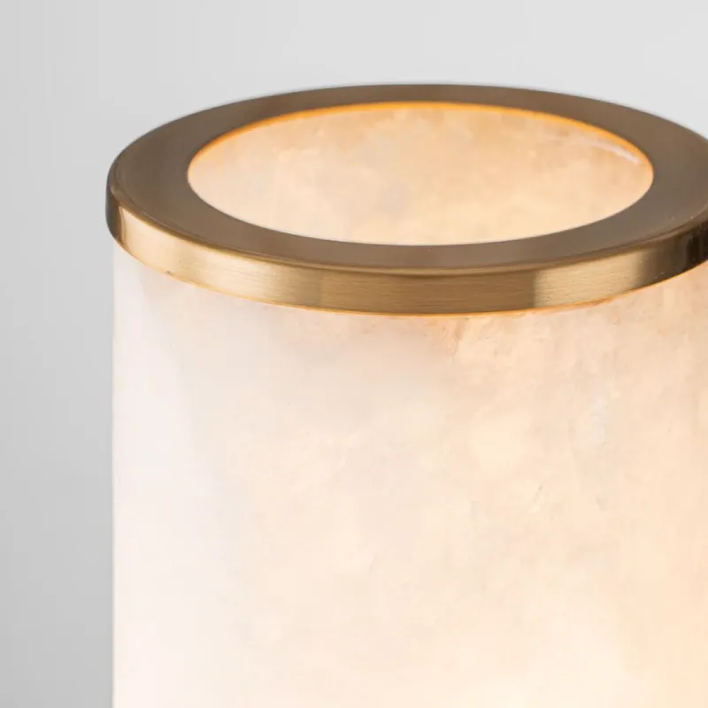 Alabaster and Brass Up & Down Wall Light