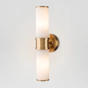 Alabaster and Brass Up & Down Wall Light