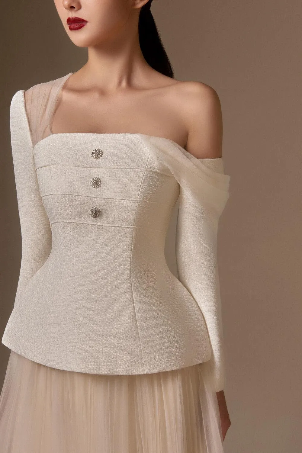 Alya Asymmetric Shoulder Top