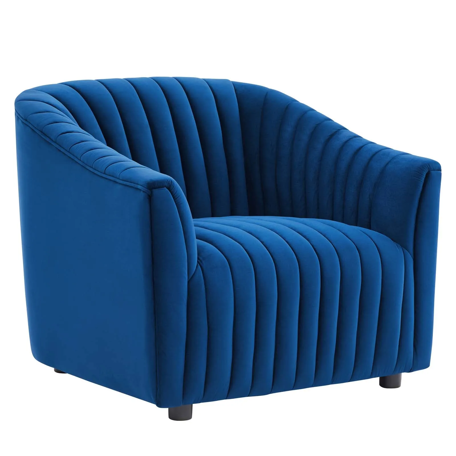 Announce Performance Velvet Channel Tufted Armchair By Modway - EEI-5055 - Navy