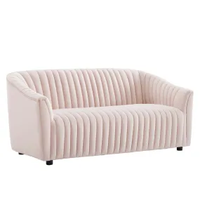 Announce Performance Velvet Channel Tufted Loveseat By Modway - EEI-5054 - Pink