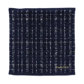 Antibacterial and deodorizing tweed pattern handkerchief towel, navy