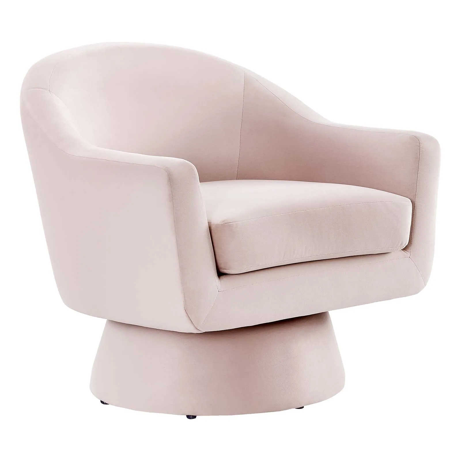 Astral Performance Velvet Fabric and Wood Swivel Chair By Modway - EEI-6360 - Pink