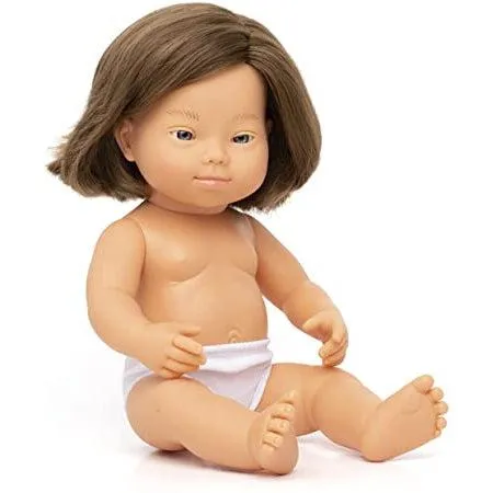 Baby Doll Caucasian Girl with Down Syndrome, 15"