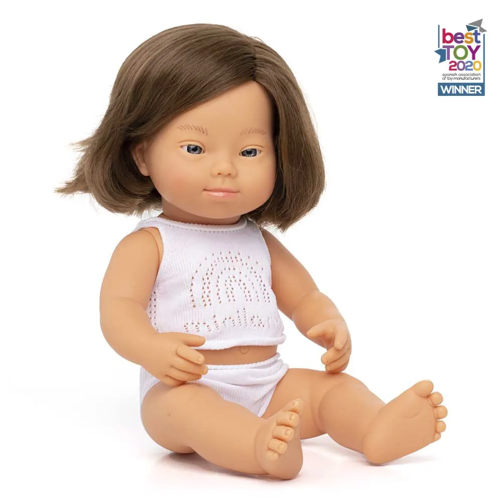 Baby Doll Caucasian Girl with Down Syndrome, 15"