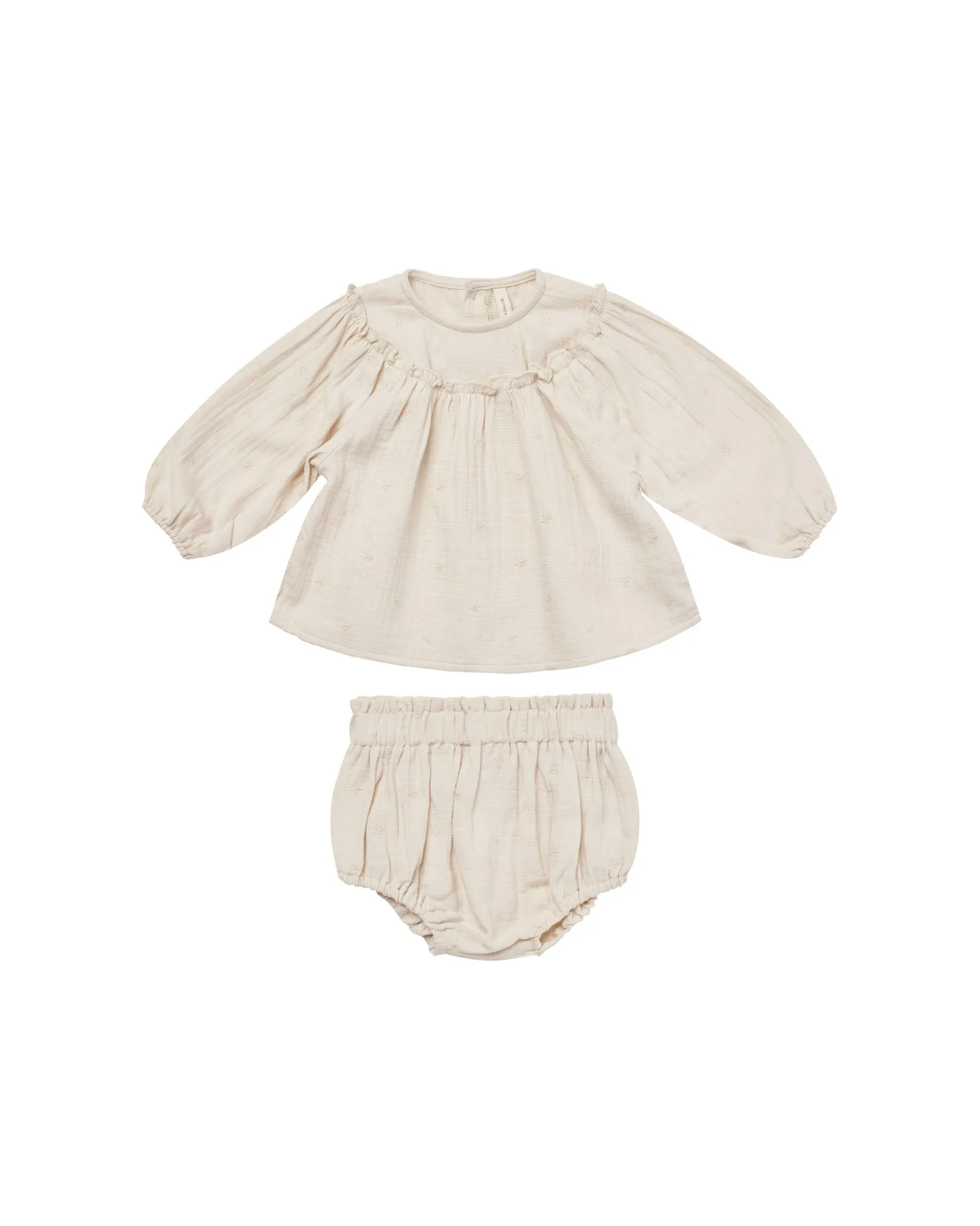 Balloon Sleeve Blouse   Bloomer Set Daisy Embroidery