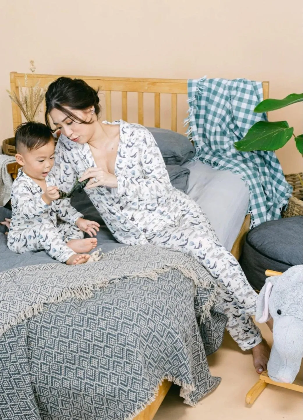 Bamberry x Kryz Adult Long Sleeves Button Down PJ Set - Whale