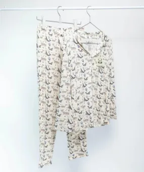 Bamberry x Kryz Adult Long Sleeves Button Down PJ Set - Whale
