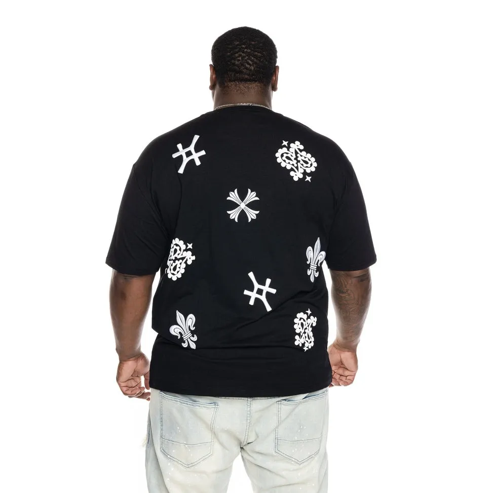 Big and Tall Monogram Fashion Tee - Black