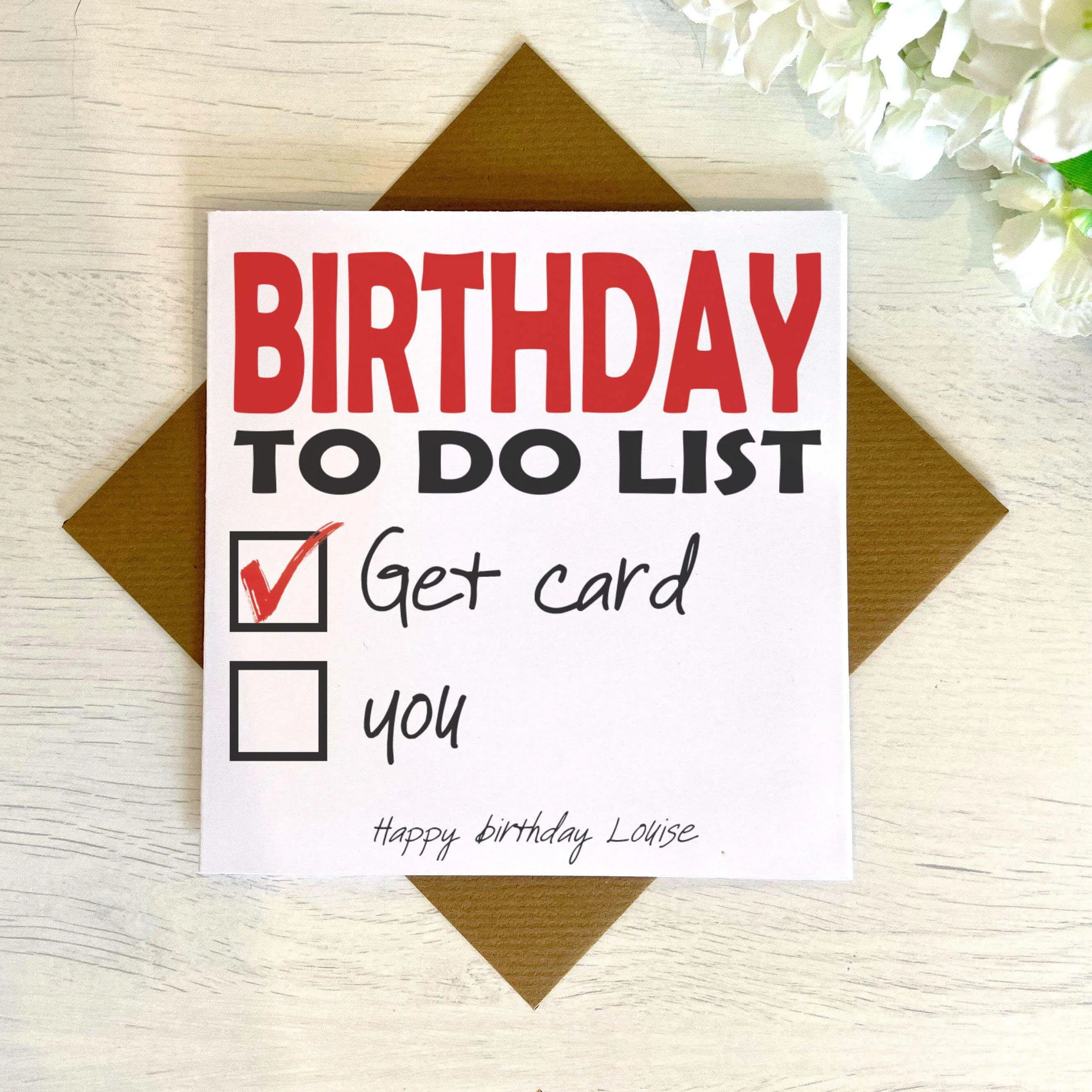 Birthday To Do List Card