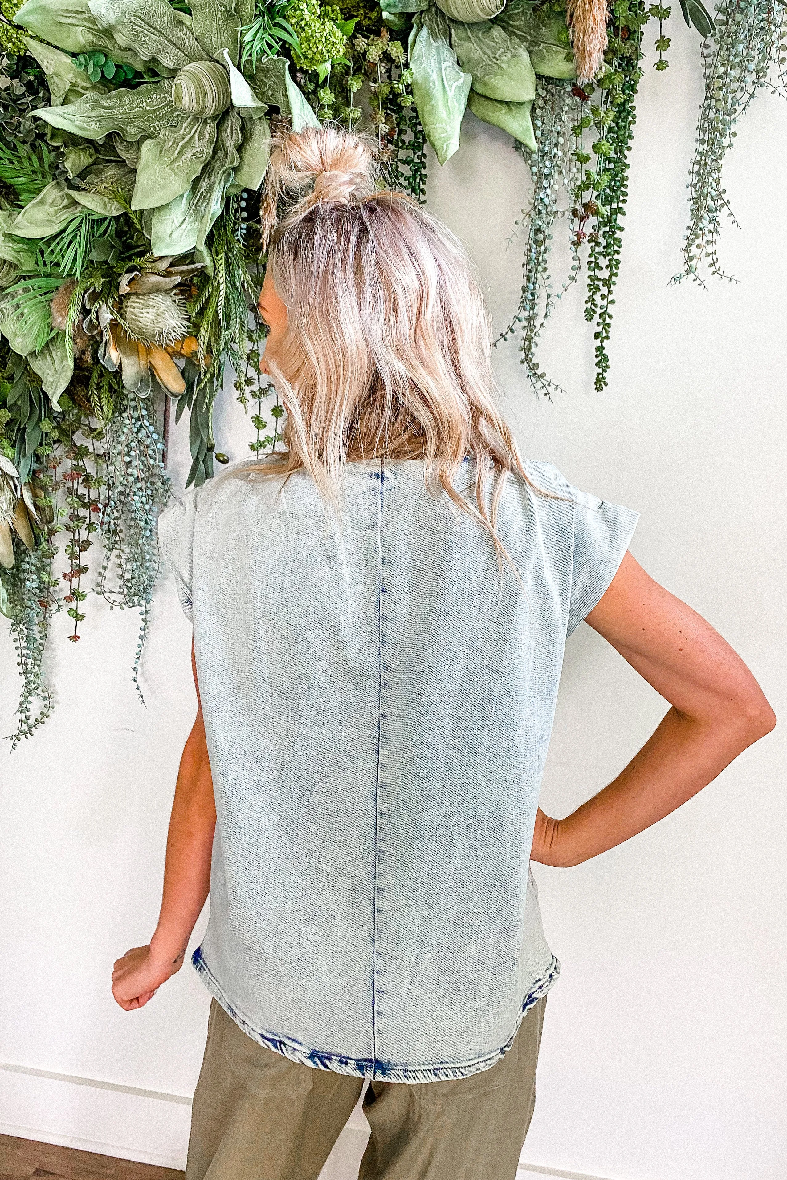 Blakely Acid Wash Denim Top | FINAL SALE