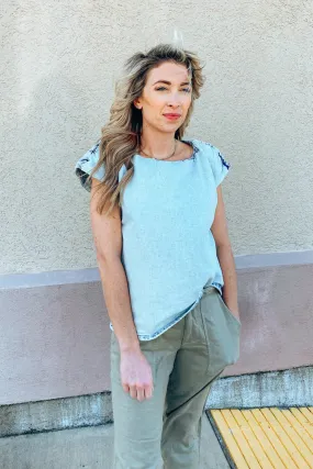 Blakely Acid Wash Denim Top | FINAL SALE
