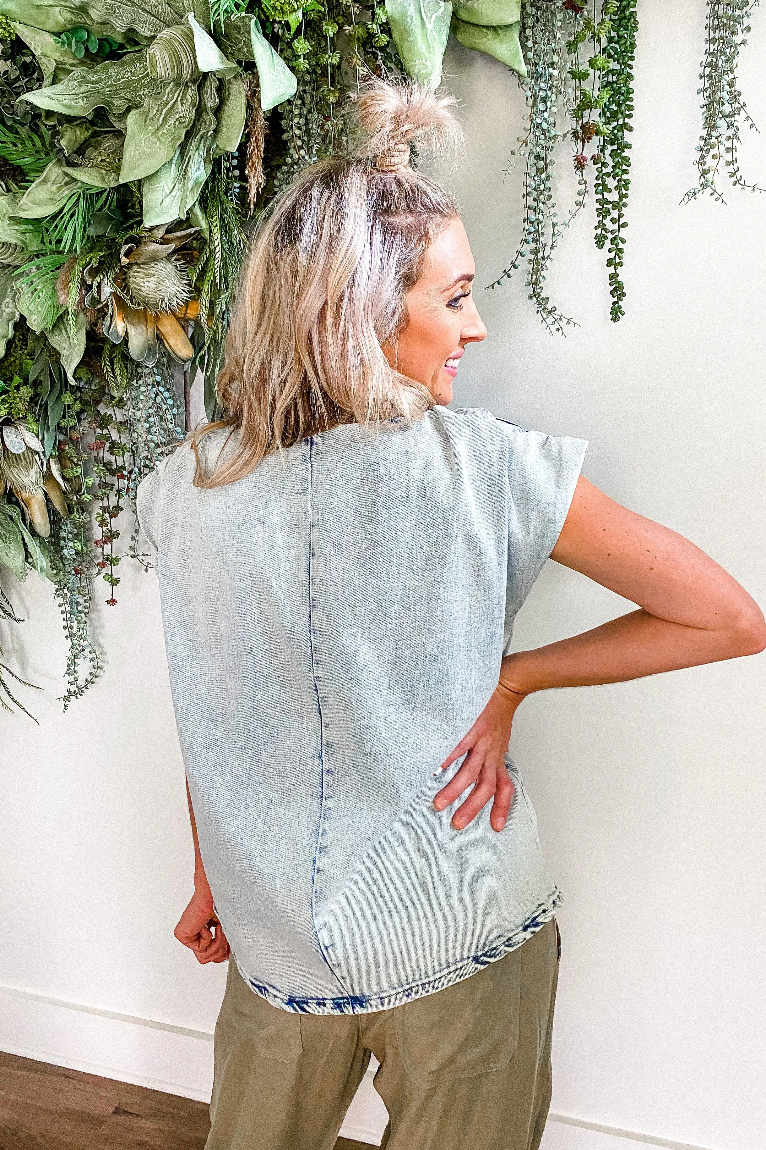 Blakely Acid Wash Denim Top | FINAL SALE