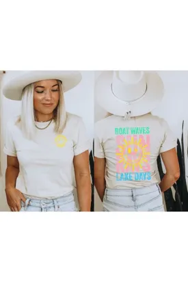 Boat Waves Lake Days Tee