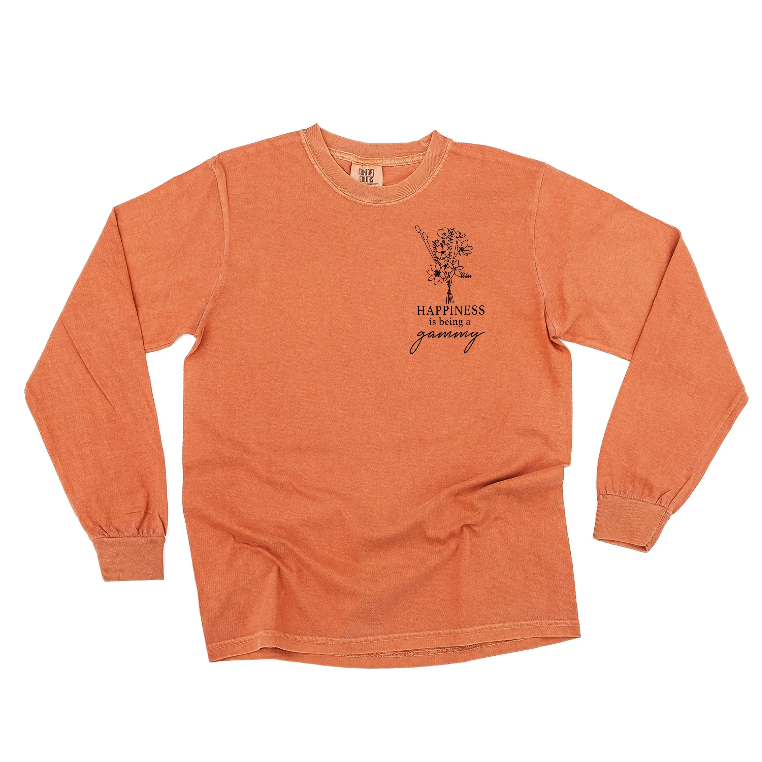 Bouquet Style - Happiness is Being a GAMMY - LONG SLEEVE COMFORT COLORS TEE