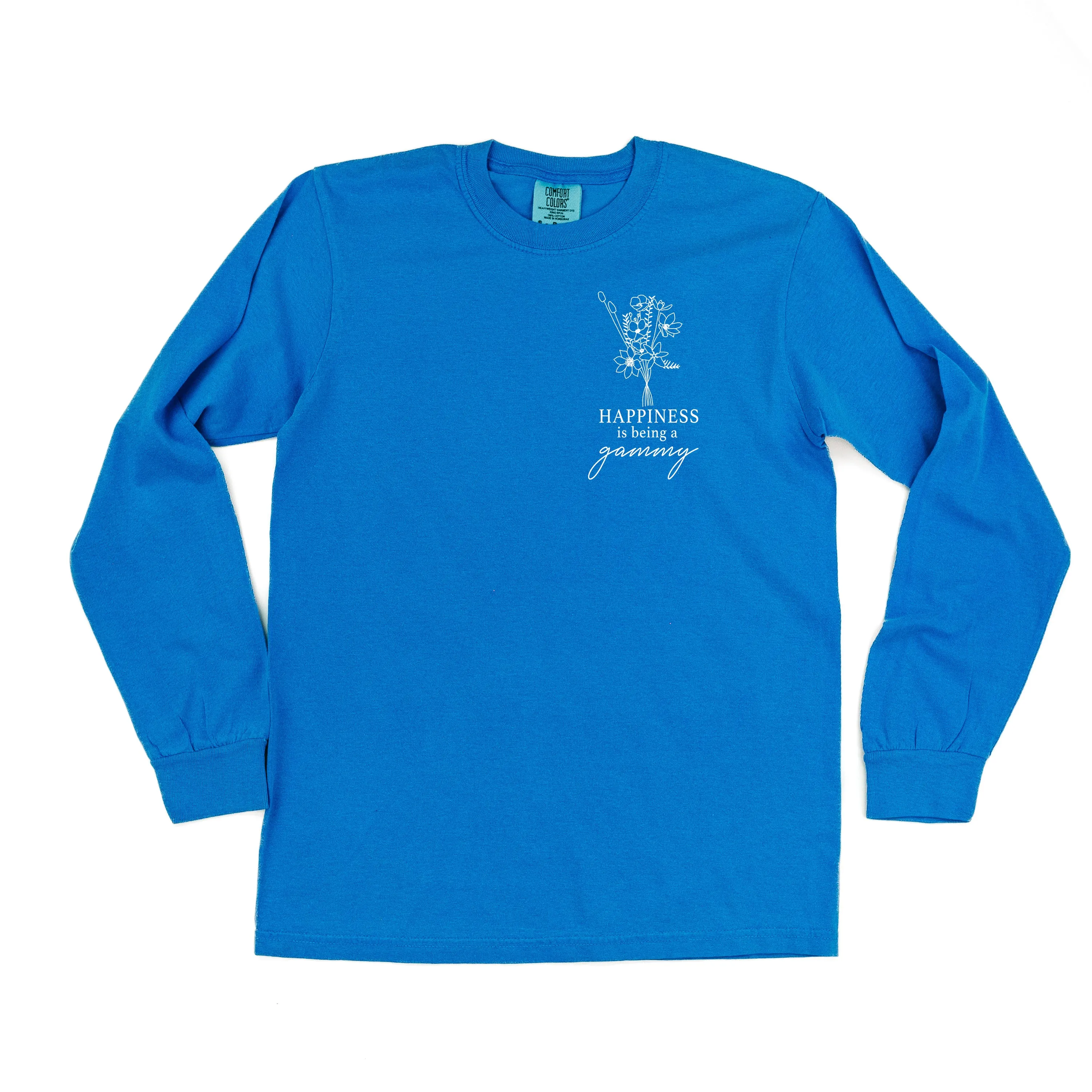 Bouquet Style - Happiness is Being a GAMMY - LONG SLEEVE COMFORT COLORS TEE