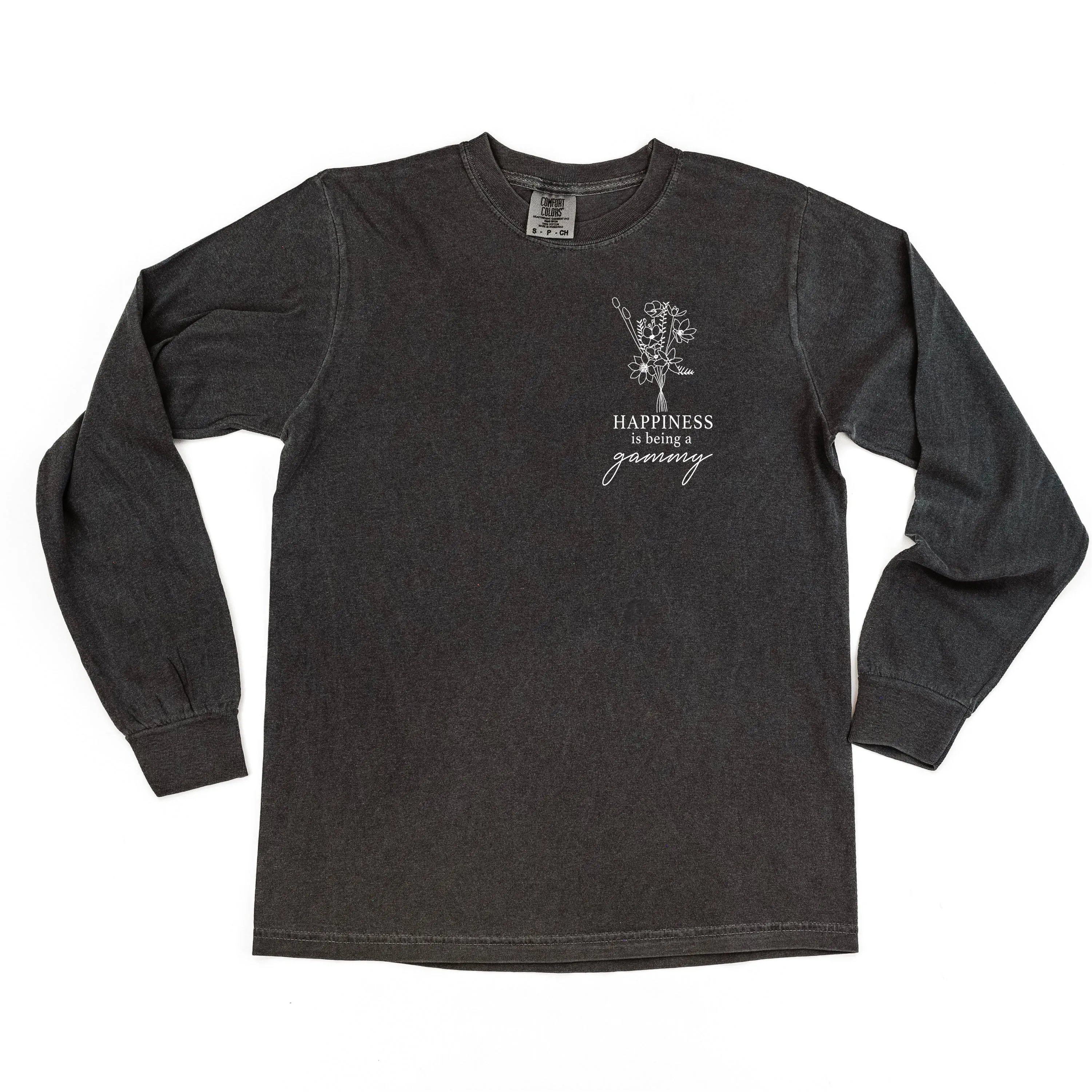 Bouquet Style - Happiness is Being a GAMMY - LONG SLEEVE COMFORT COLORS TEE