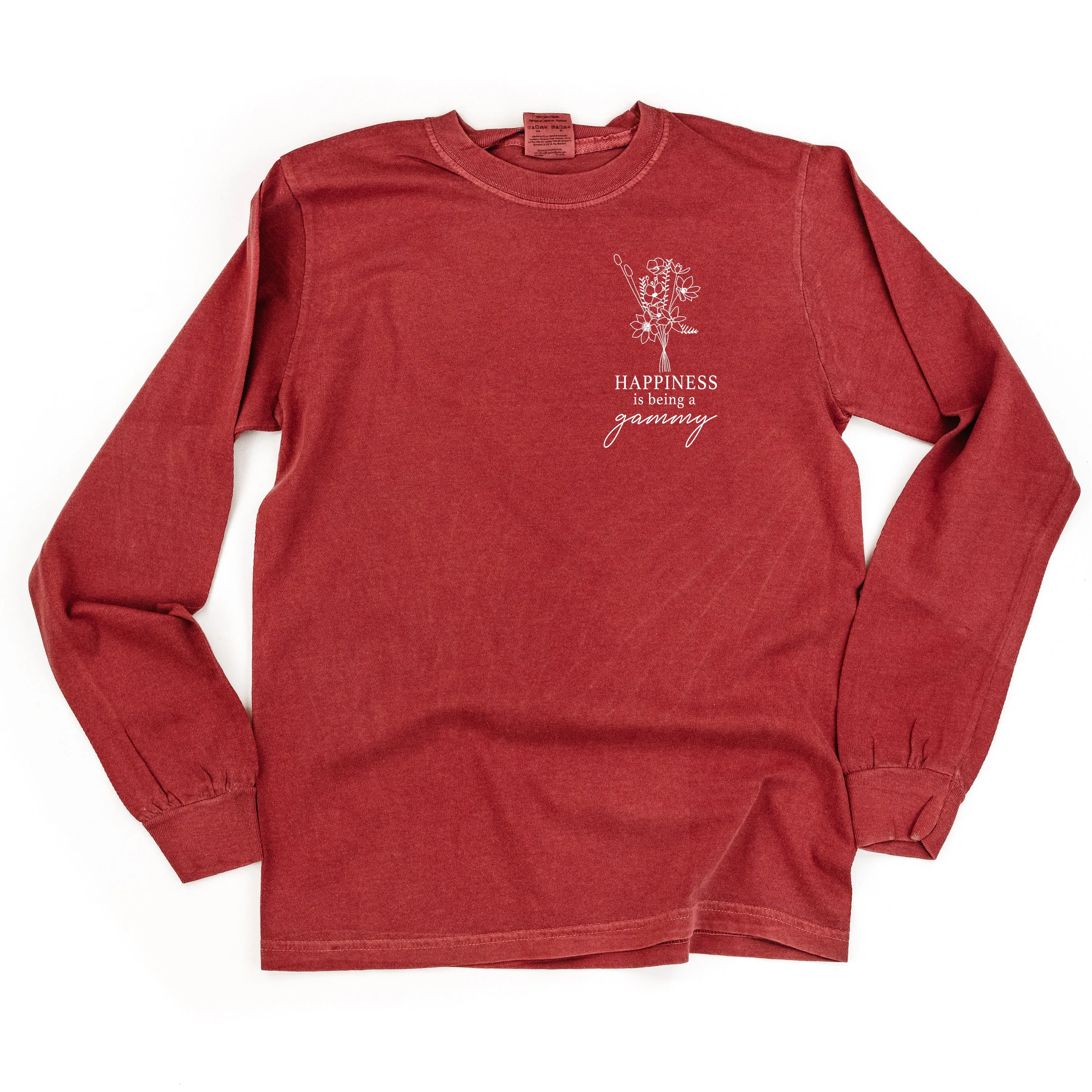 Bouquet Style - Happiness is Being a GAMMY - LONG SLEEVE COMFORT COLORS TEE
