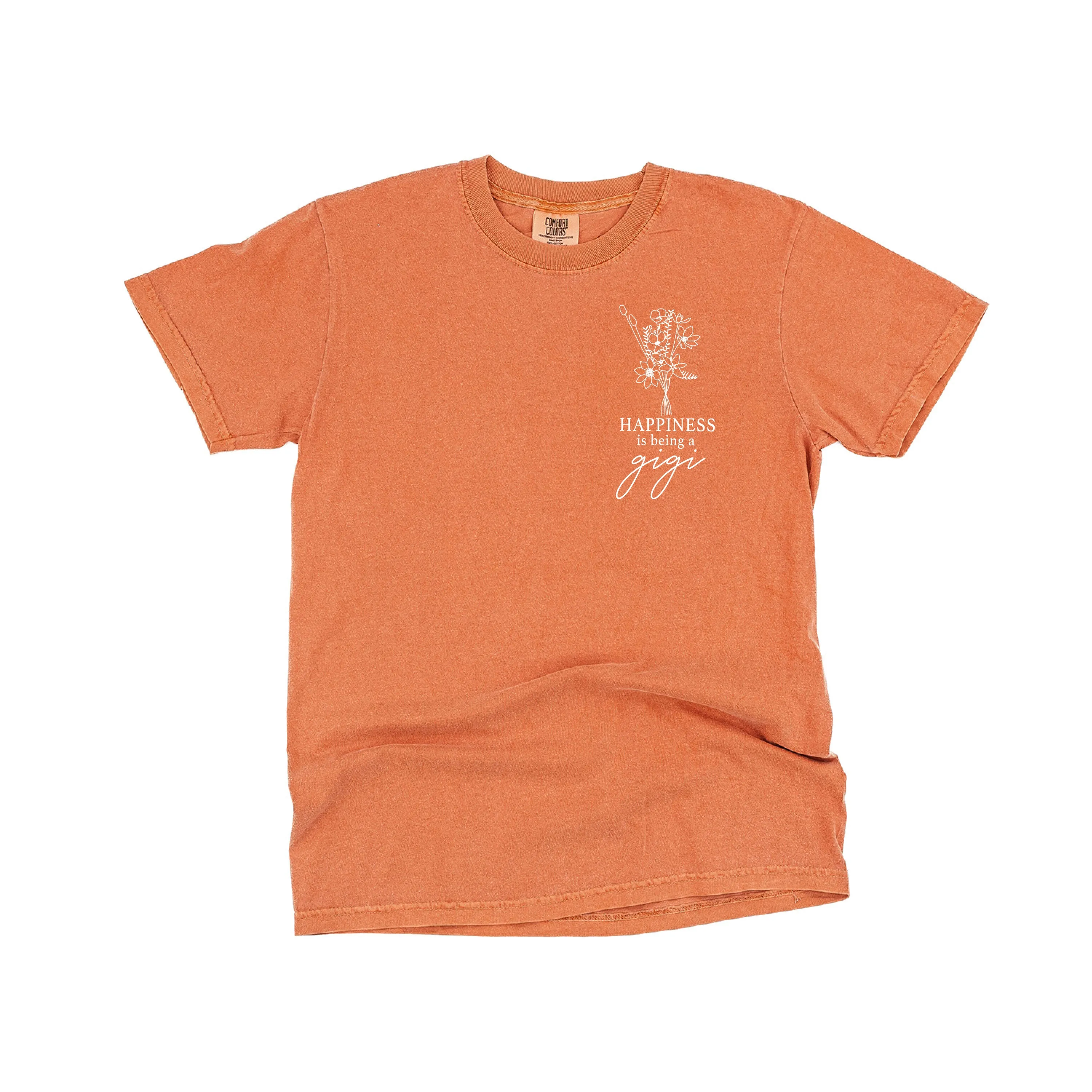 Bouquet Style - Happiness is Being a GIGI - SHORT SLEEVE COMFORT COLORS TEE