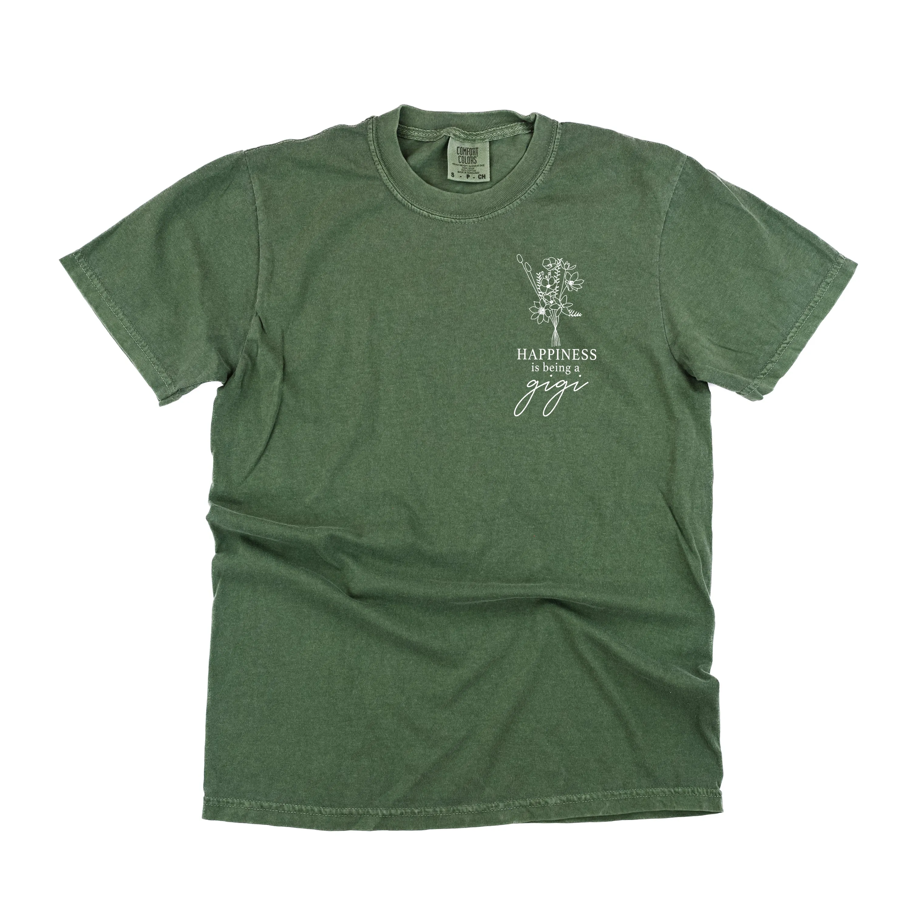 Bouquet Style - Happiness is Being a GIGI - SHORT SLEEVE COMFORT COLORS TEE