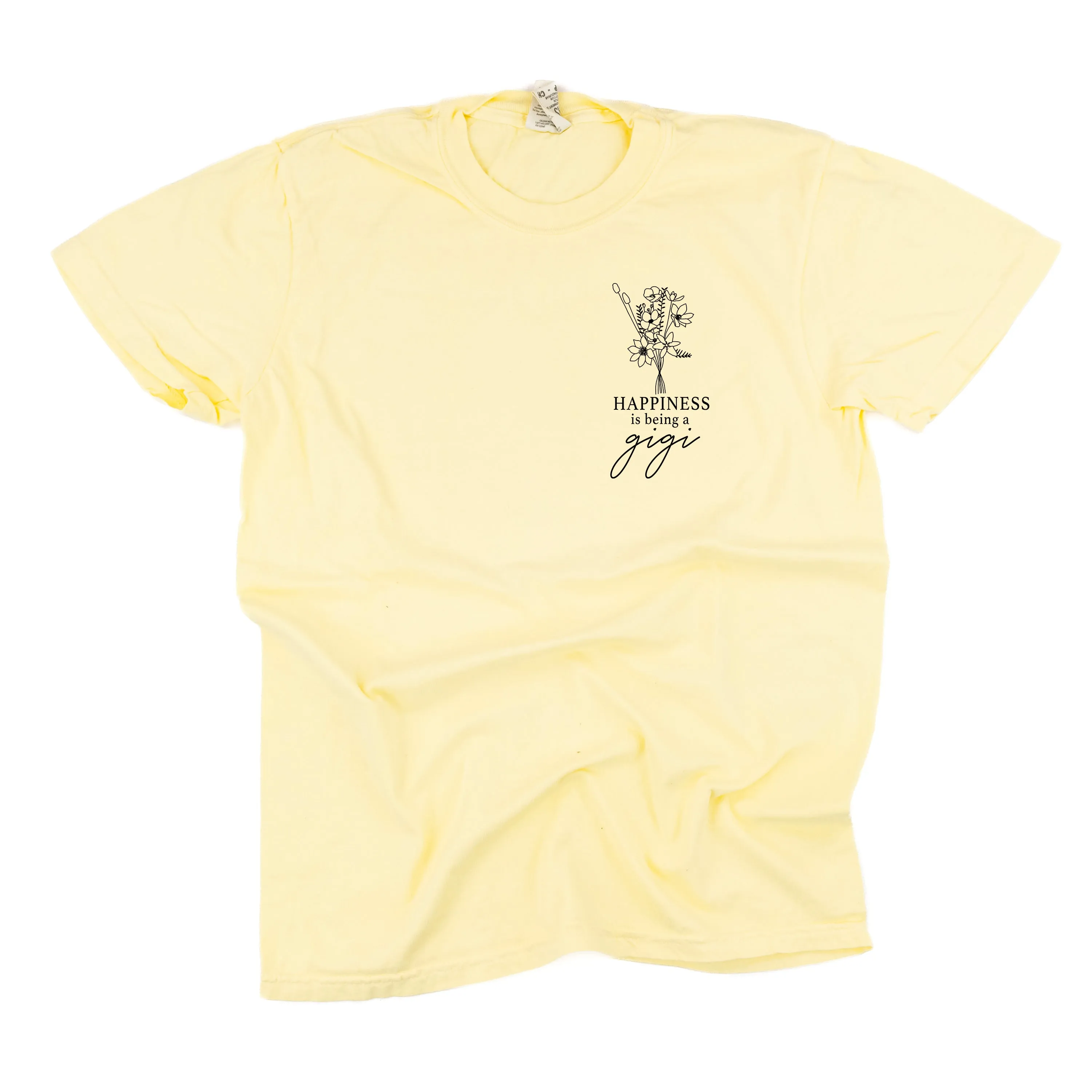 Bouquet Style - Happiness is Being a GIGI - SHORT SLEEVE COMFORT COLORS TEE