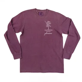 Bouquet Style - Happiness is Being a GLAMMA - LONG SLEEVE COMFORT COLORS TEE