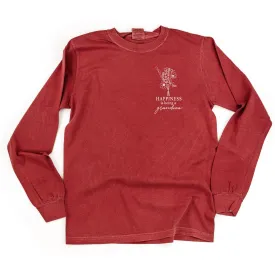 Bouquet Style - Happiness is Being a GRANDMA - LONG SLEEVE COMFORT COLORS TEE