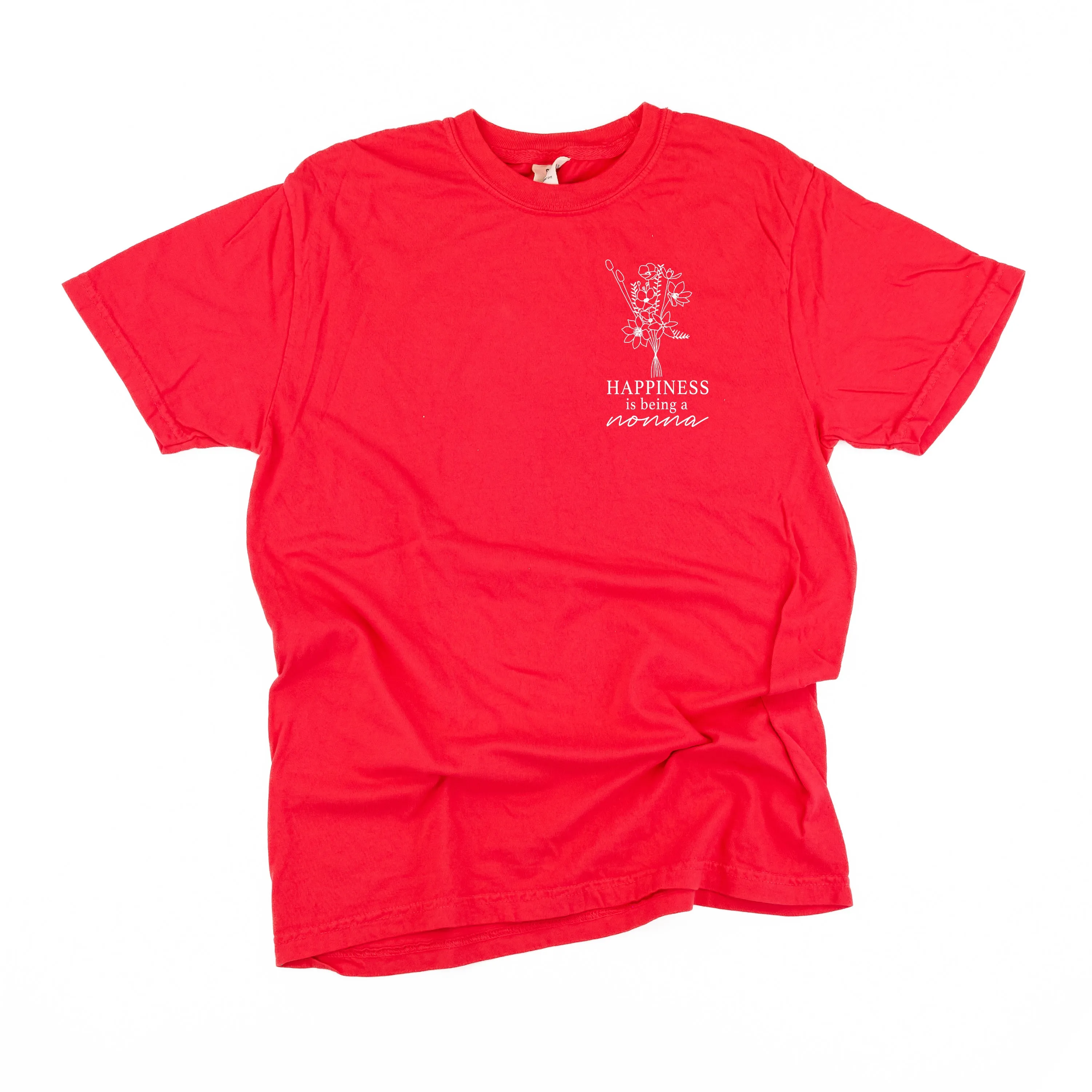Bouquet Style - Happiness is Being a NONNA - SHORT SLEEVE COMFORT COLORS TEE