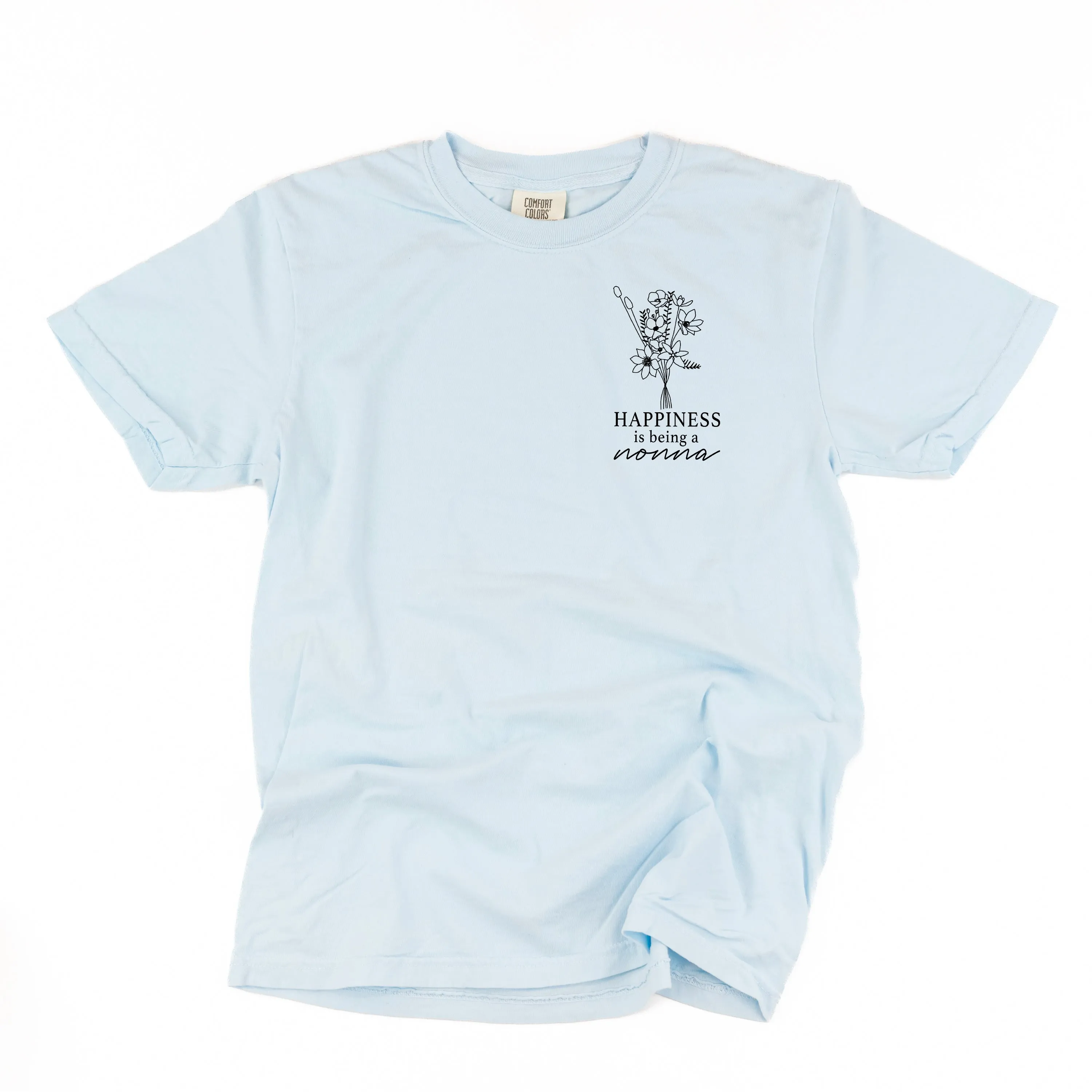 Bouquet Style - Happiness is Being a NONNA - SHORT SLEEVE COMFORT COLORS TEE