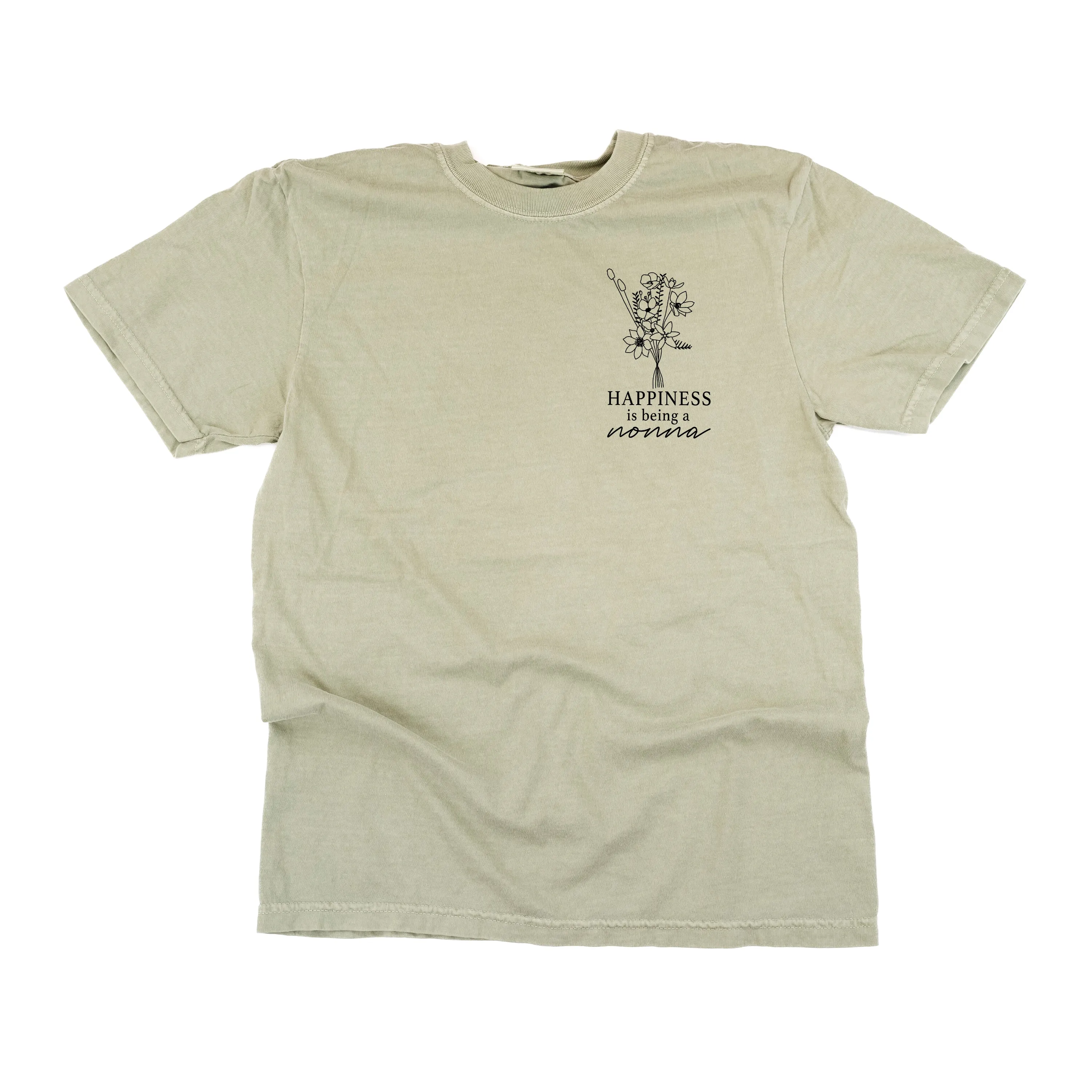 Bouquet Style - Happiness is Being a NONNA - SHORT SLEEVE COMFORT COLORS TEE