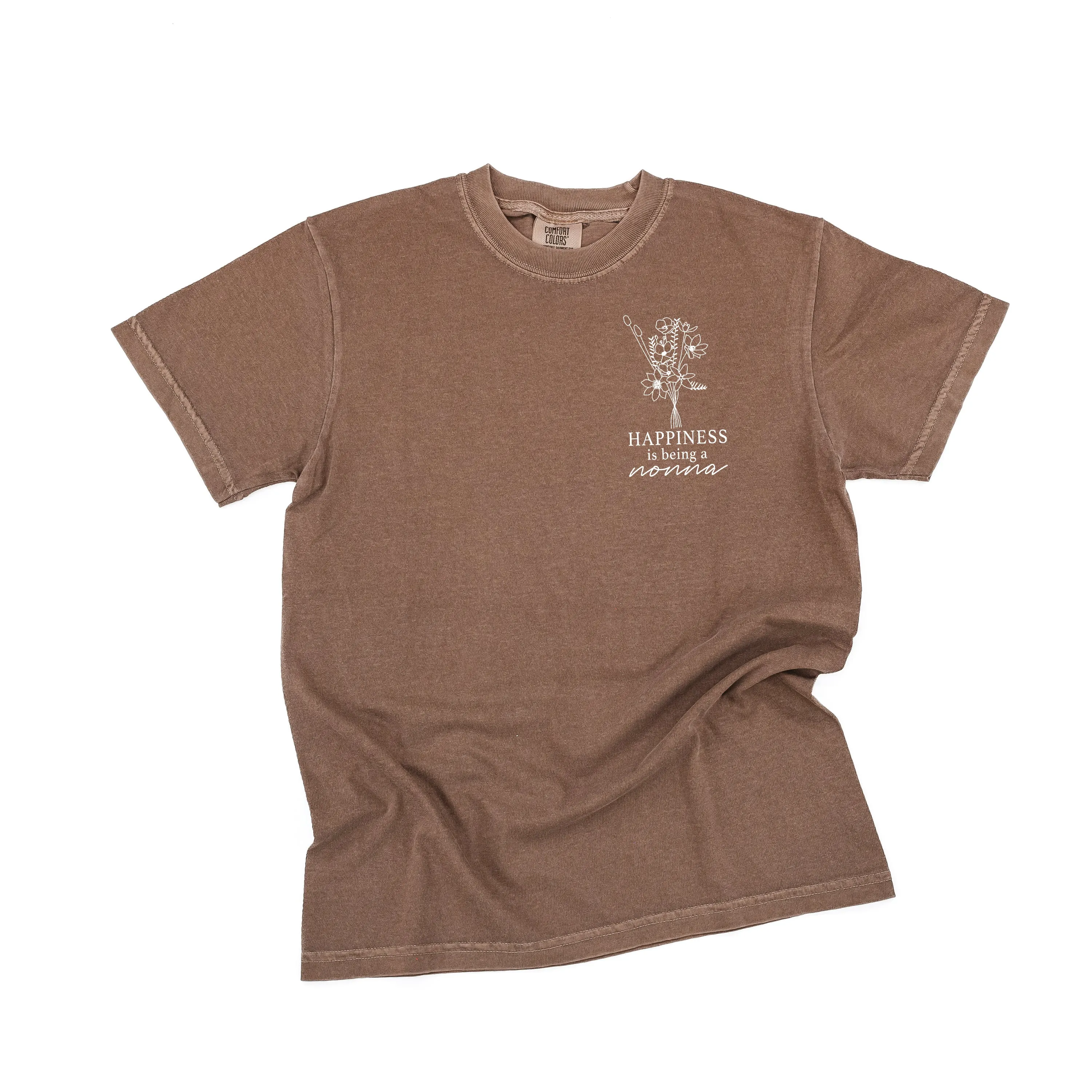 Bouquet Style - Happiness is Being a NONNA - SHORT SLEEVE COMFORT COLORS TEE