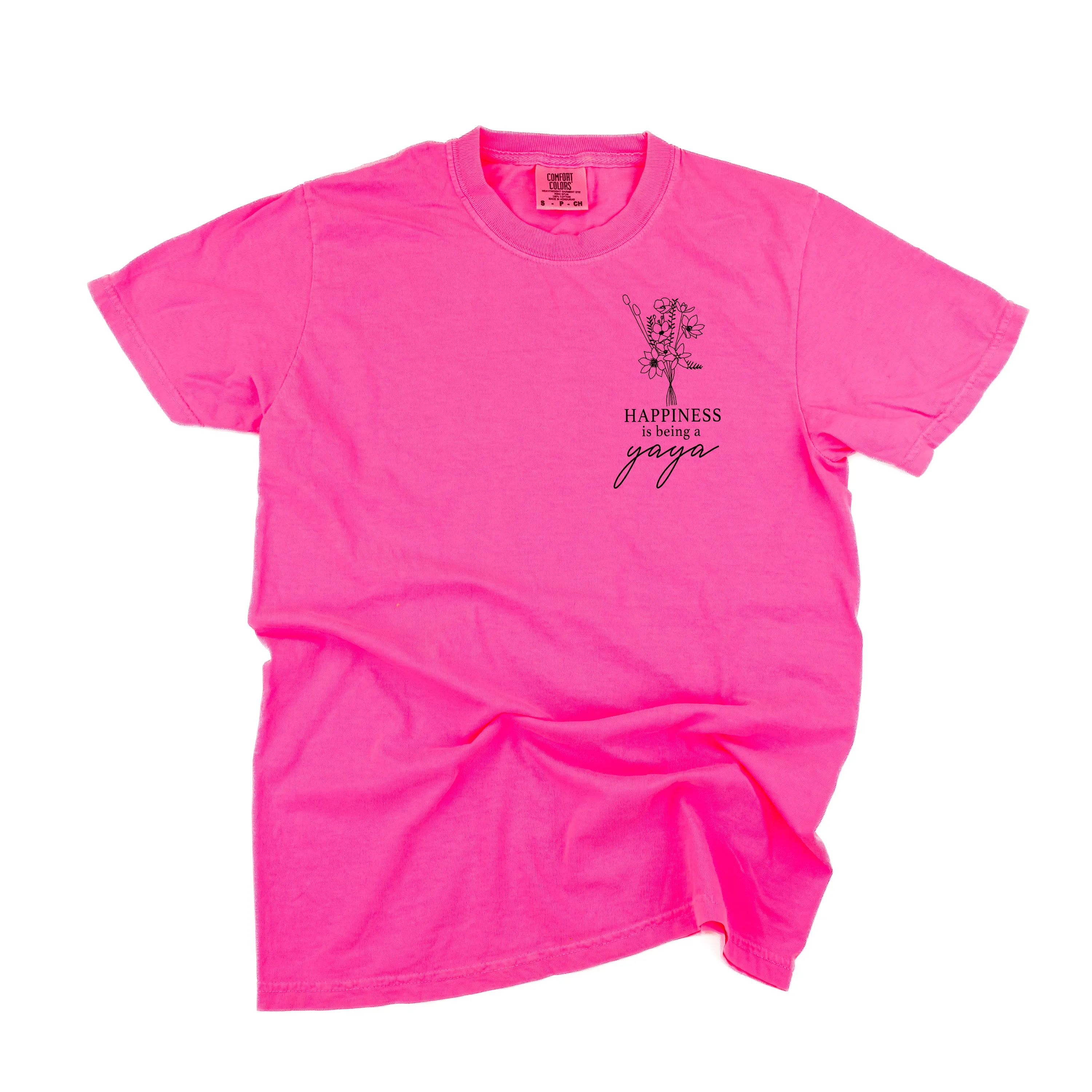 Bouquet Style - Happiness is Being a YAYA - SHORT SLEEVE COMFORT COLORS TEE