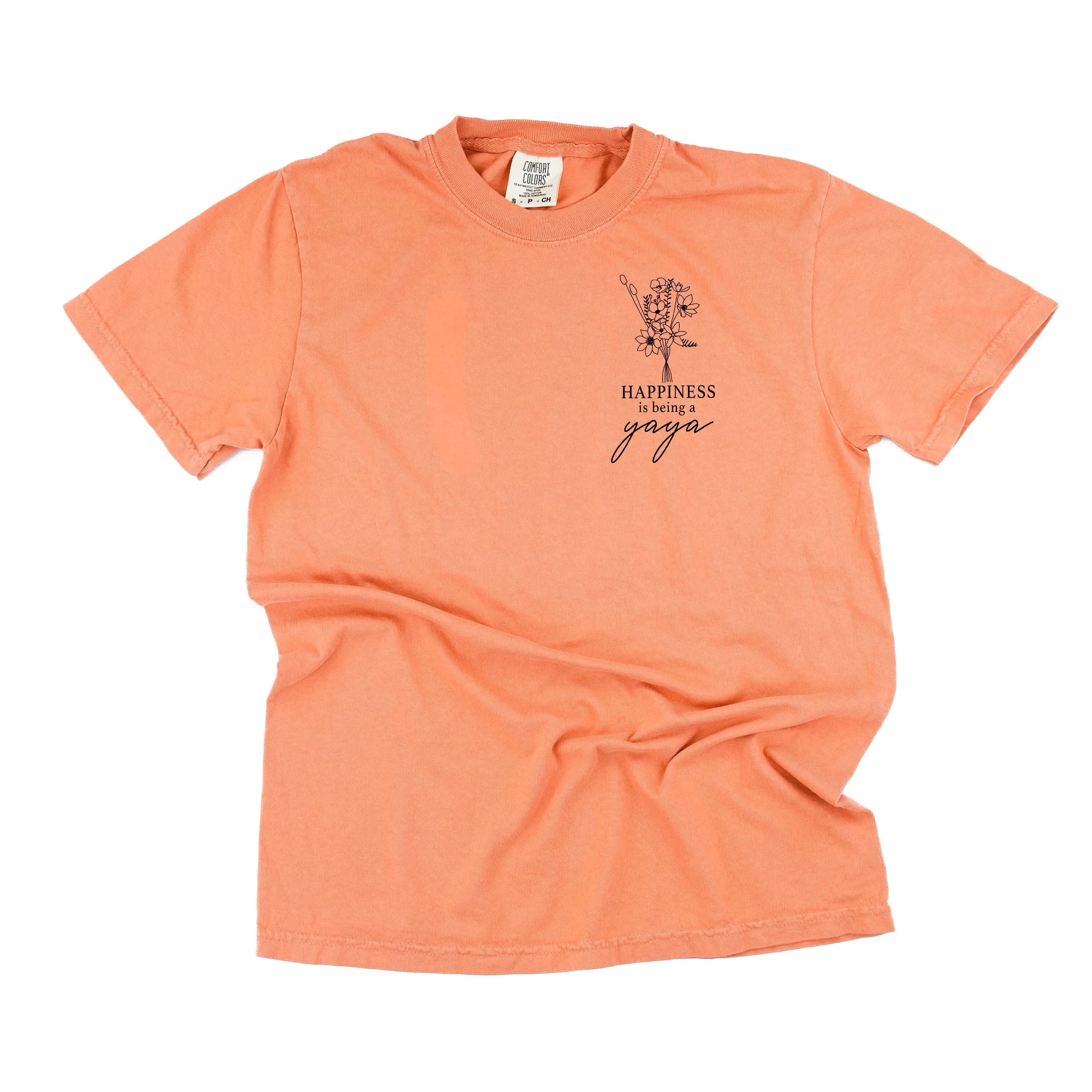 Bouquet Style - Happiness is Being a YAYA - SHORT SLEEVE COMFORT COLORS TEE