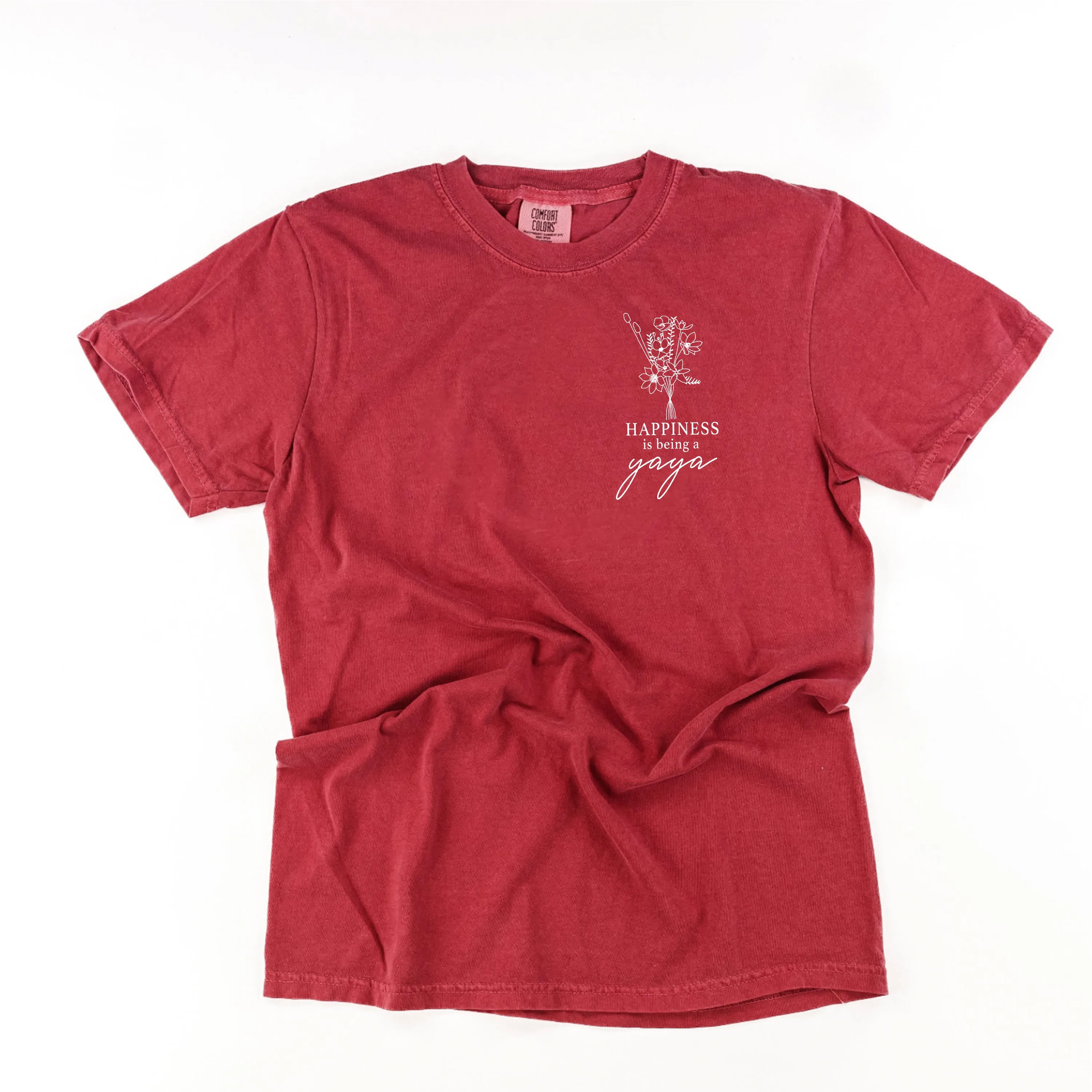 Bouquet Style - Happiness is Being a YAYA - SHORT SLEEVE COMFORT COLORS TEE
