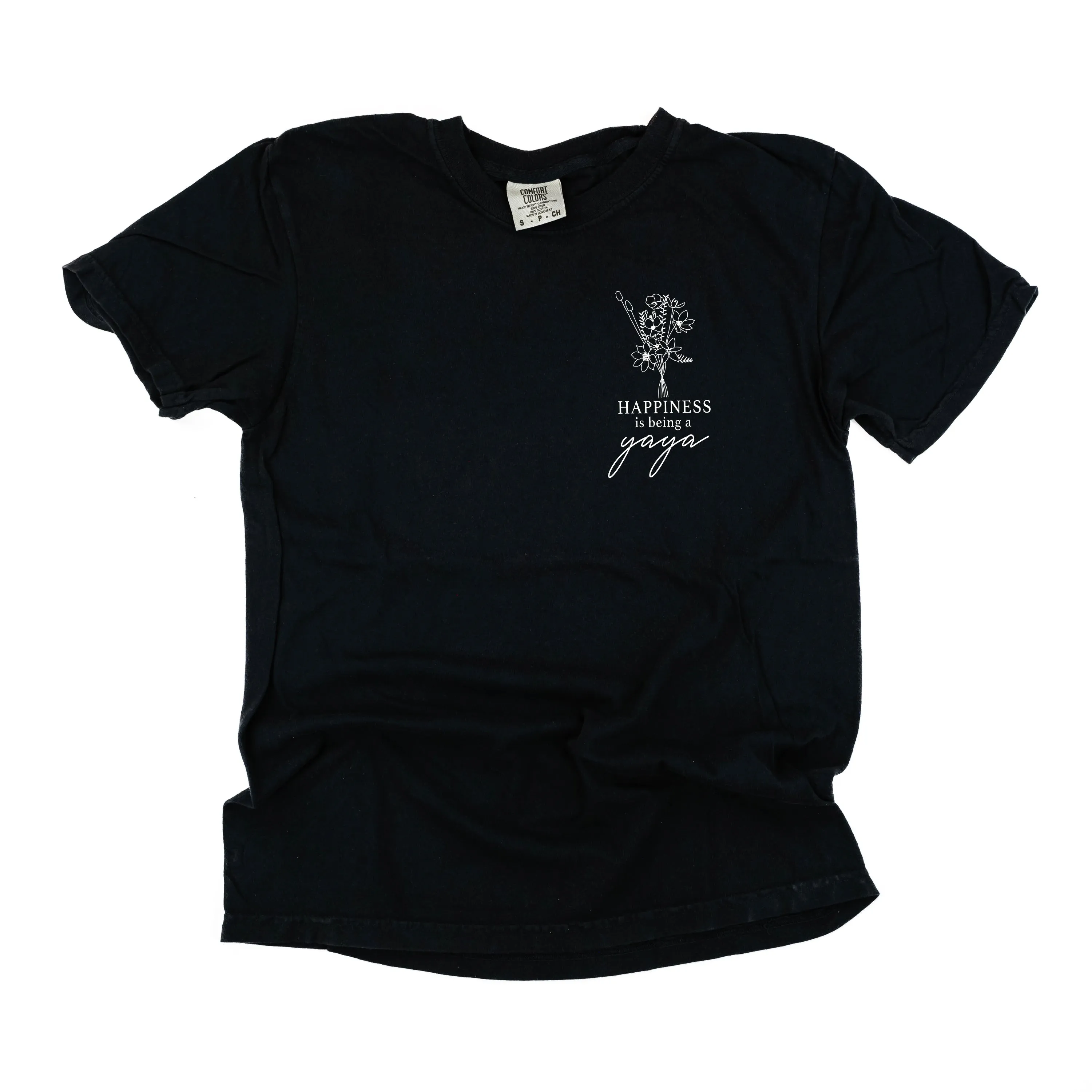 Bouquet Style - Happiness is Being a YAYA - SHORT SLEEVE COMFORT COLORS TEE