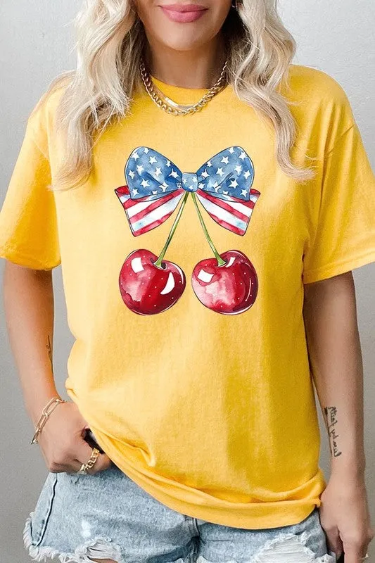 Bow America Cherry Graphic Heavy Cotton Tee