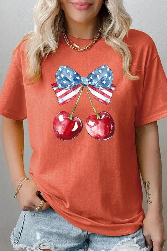 Bow America Cherry Graphic Heavy Cotton Tee