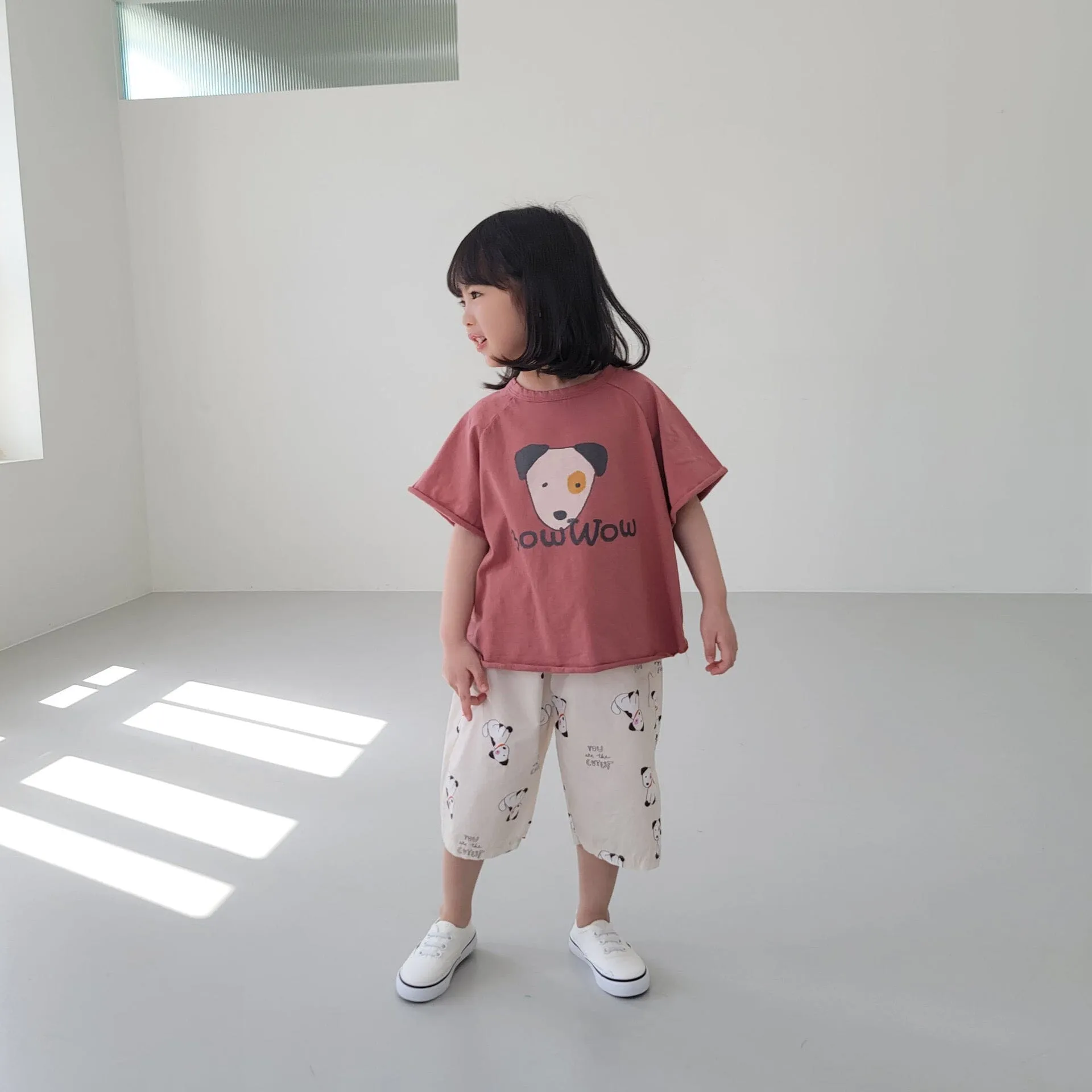 Bow Wow Puppy Print Summer Tee