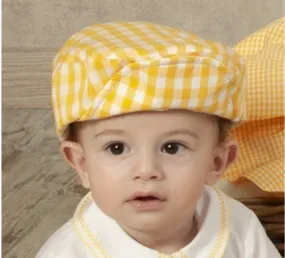 Boys Yellow Gingham Jeff Cap